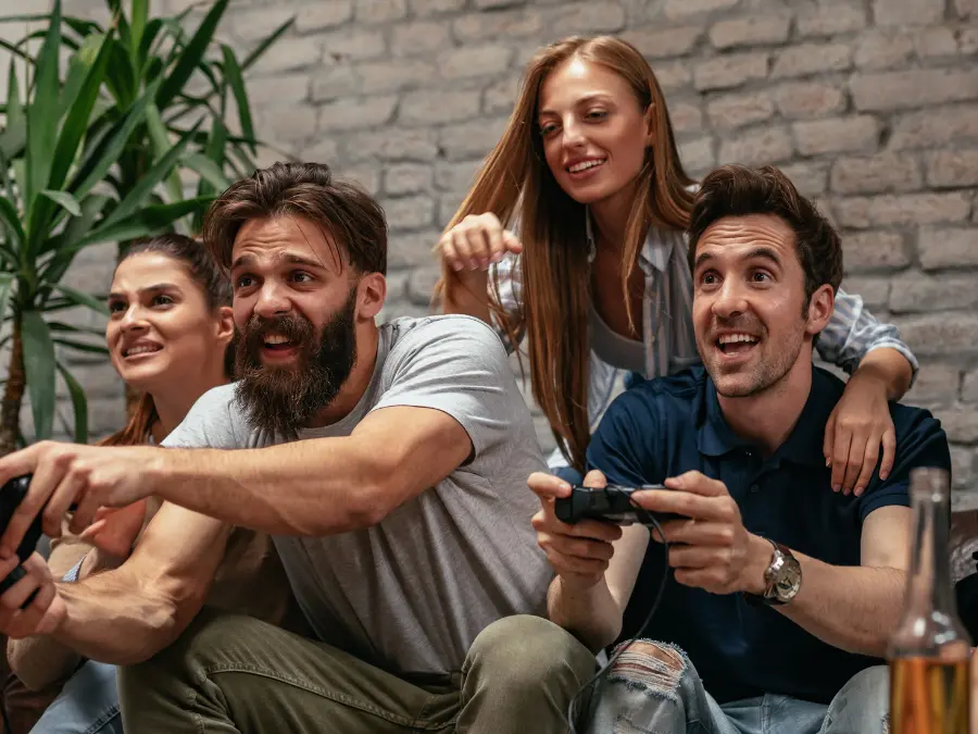 bsl-loc-f1-1 group of game testers checking english game localization